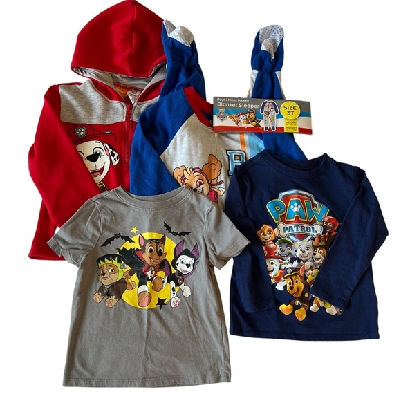 Nickelodeon Other - 2/$30 Nickelodeon Paw Patrol Hoodie Pajama and Shirt Set - Red, Blue, Gray
